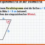 Trigonometrie Anwendungsaufgabe Parallelogramm I Mathehilfe24 Fuer Flächenberechnung Parallelogramm Arbeitsblatt