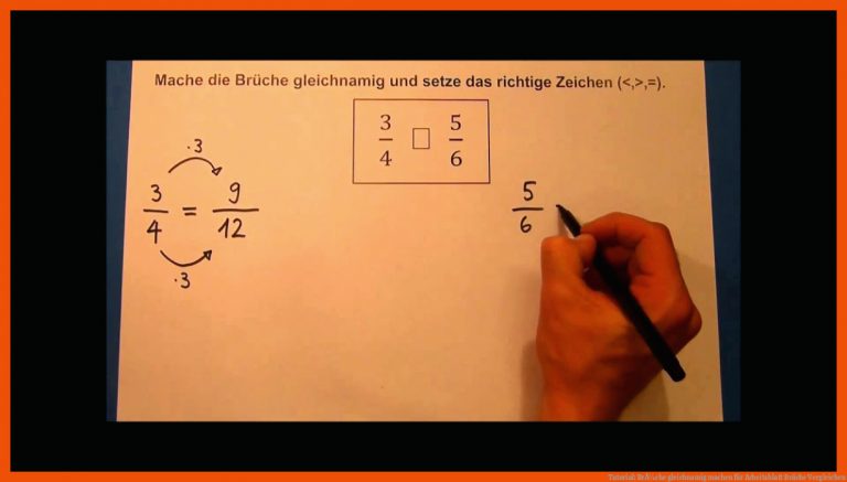 Tutorial: BrÃ¼che gleichnamig machen für arbeitsblatt brüche vergleichen