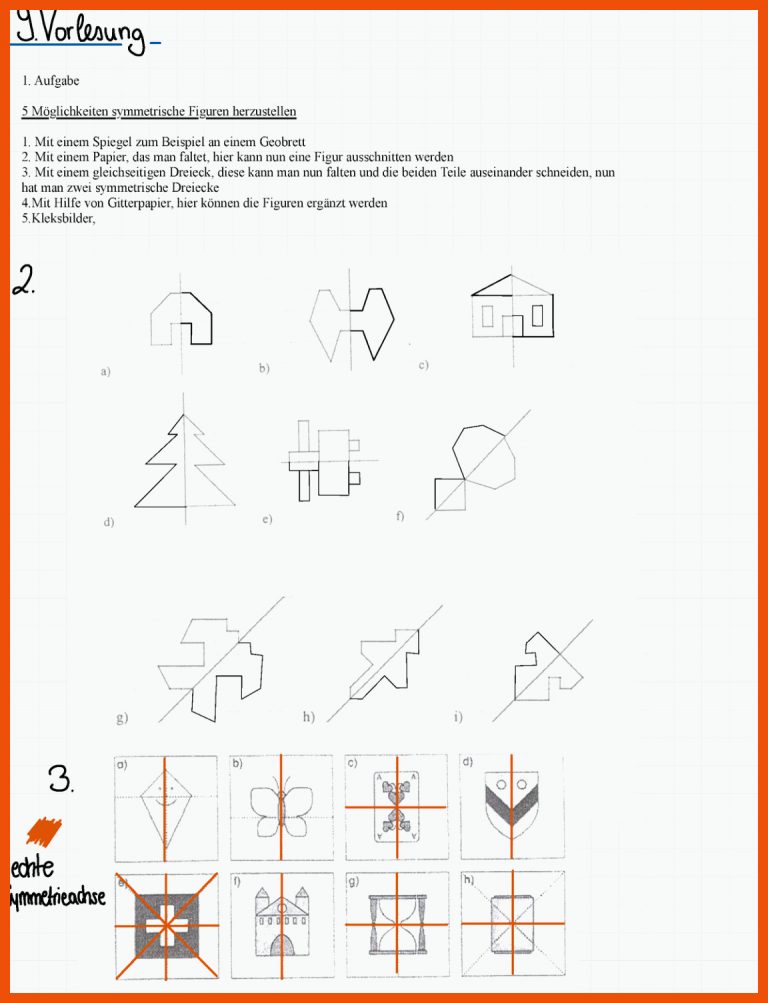 Ãbung 9 - Aufgabe 5 MÃ¶glichkeiten symmetrische Figuren ... für symmetrische figuren ergänzen arbeitsblatt
