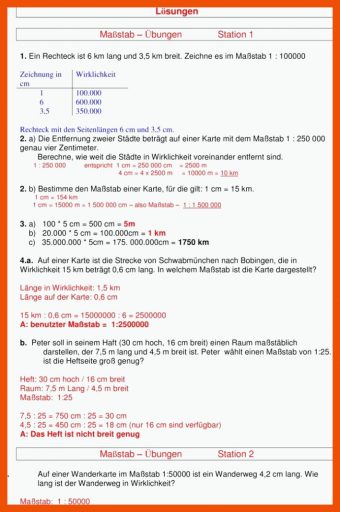 5 Arbeitsblatt 5 Klasse Maßstab übungen Pdf