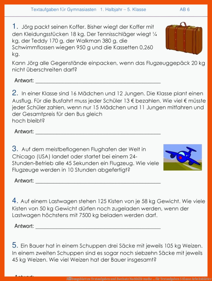 Ãbungsblatt zu Textaufgaben und Zweisatz | Nachhilfe mathe ... für textaufgaben 5 klasse arbeitsblätter