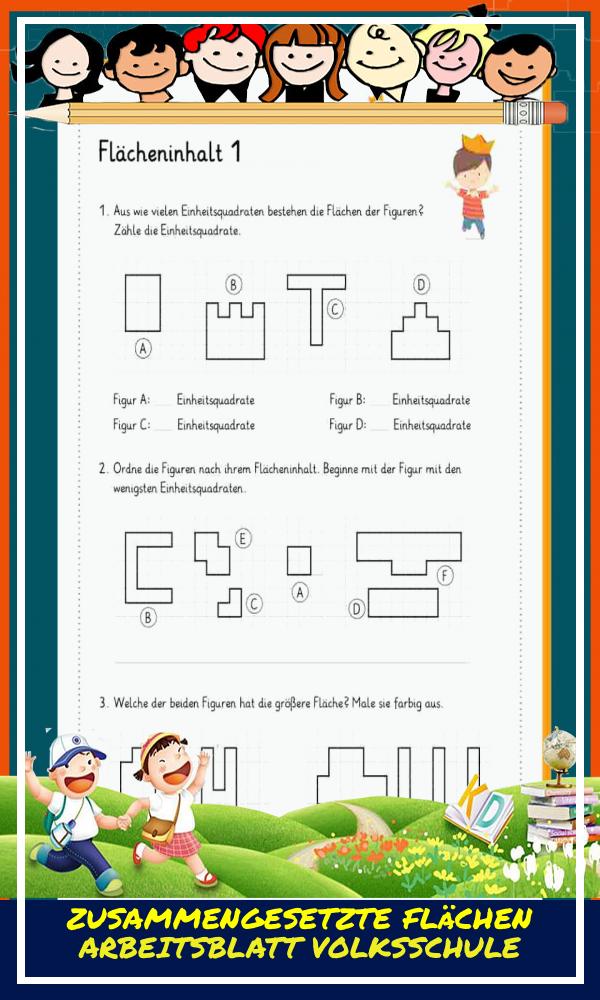 Zusammengesetzte Flächen Arbeitsblatt Volksschule