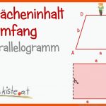 Umfang Und FlÃ¤cheninhalt Des Parallelogramms Fuer Flächeninhalt Parallelogramm Arbeitsblatt