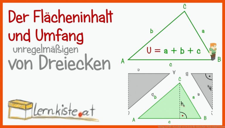 Umfang und FlÃ¤cheninhalt von Dreiecke für arbeitsblatt flächeninhalt dreieck
