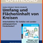 Umfang Und FlÃ¤cheninhalt Von Kreisen Fuer Arbeitsblätter Flächeninhalt Und Umfang