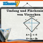 Umfang Und FlÃ¤cheninhalt Von Vierecken Klasse 7 â Wissen Fuer Flächeninhalt Vierecke Arbeitsblatt