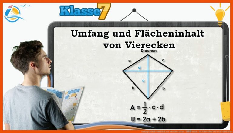 Umfang und FlÃ¤cheninhalt von Vierecken || Klasse 7 â Wissen für flächeninhalt vierecke arbeitsblatt