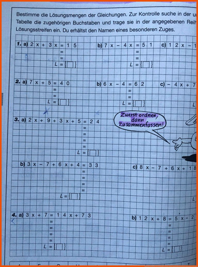 Umformen Und LÃ¶sen Von Gleichungen? (schule, Mathe, Mathematik) Fuer Einfache Gleichungen Arbeitsblatt