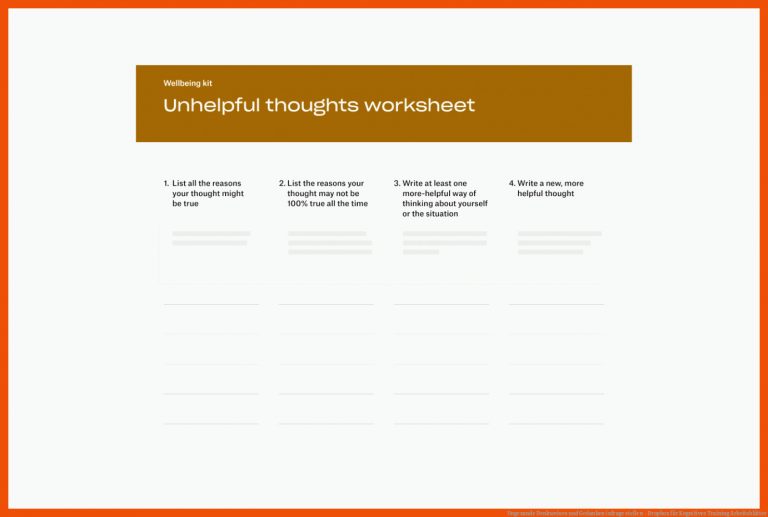 Ungesunde Denkweisen und Gedanken infrage stellen - Dropbox für kognitives training arbeitsblätter