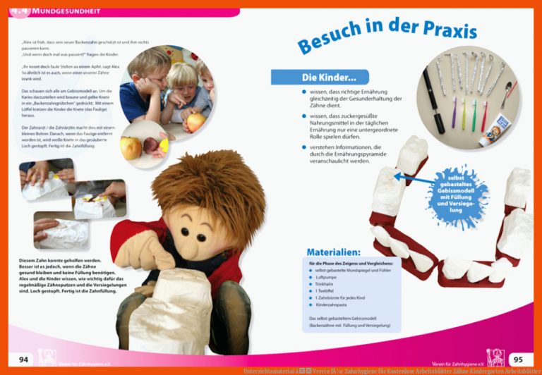 Unterrichtsmaterial â Verein fÃ¼r Zahnhygiene für kostenlose arbeitsblätter zähne kindergarten arbeitsblätter