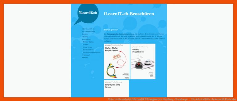 Unterrichtsmaterial Informatik Bildungsserver Hamburg - Hamburger ... für arbeitsblätter informatik kostenlos