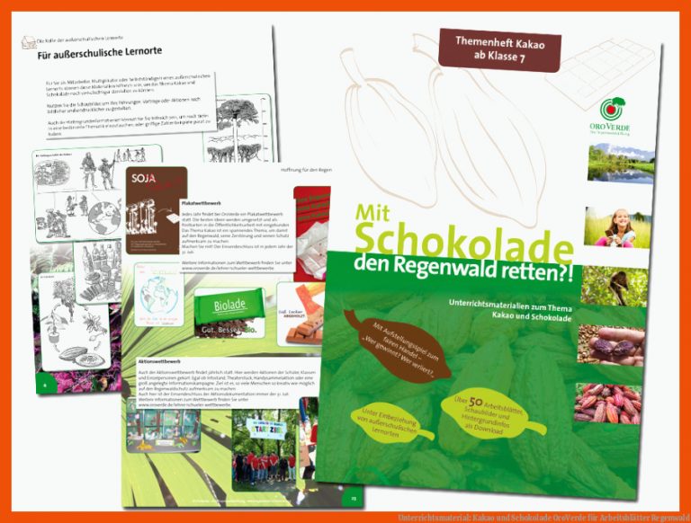 Unterrichtsmaterial: Kakao und Schokolade | OroVerde für arbeitsblätter regenwald