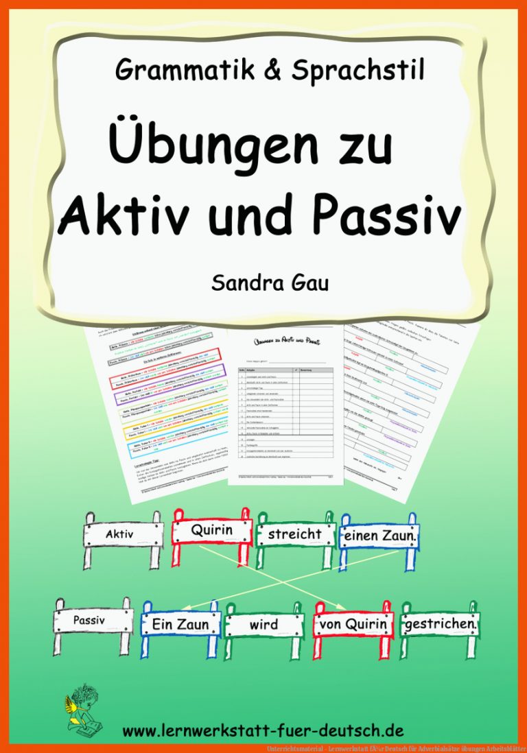 Unterrichtsmaterial - Lernwerkstatt fÃ¼r Deutsch für adverbialsätze übungen arbeitsblätter