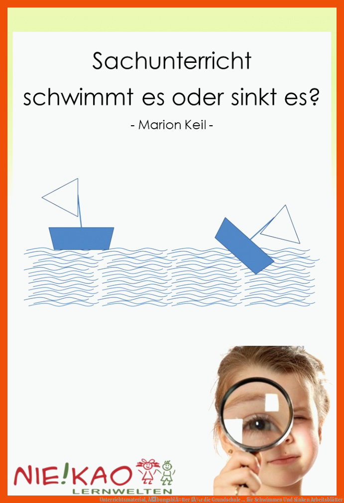 Unterrichtsmaterial, ÃbungsblÃ¤tter FÃ¼r Die Grundschule ... Fuer Schwimmen Und Sinken Arbeitsblätter