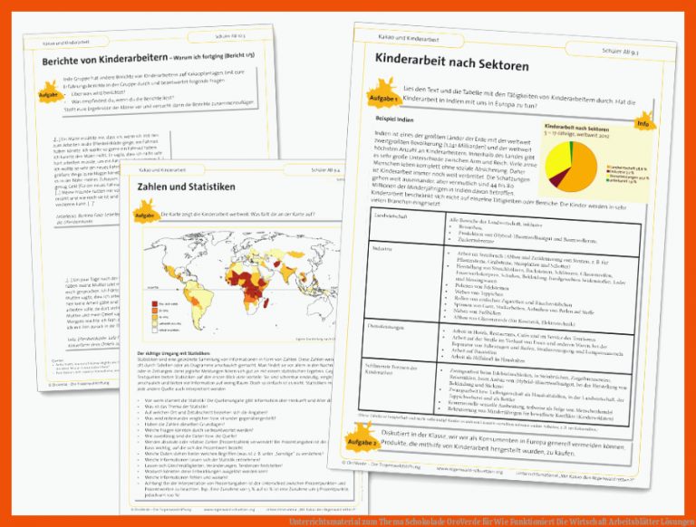 Unterrichtsmaterial Zum thema Schokolade oroverde Fuer Wie Funktioniert Die Wirtschaft Arbeitsblätter Lösungen