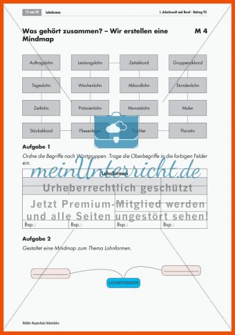 16 Lohnformen Arbeitsblatt