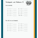 Verdoppeln Und Halbieren Fuer Verdoppeln Halbieren Zahlenraum 20 Arbeitsblatt