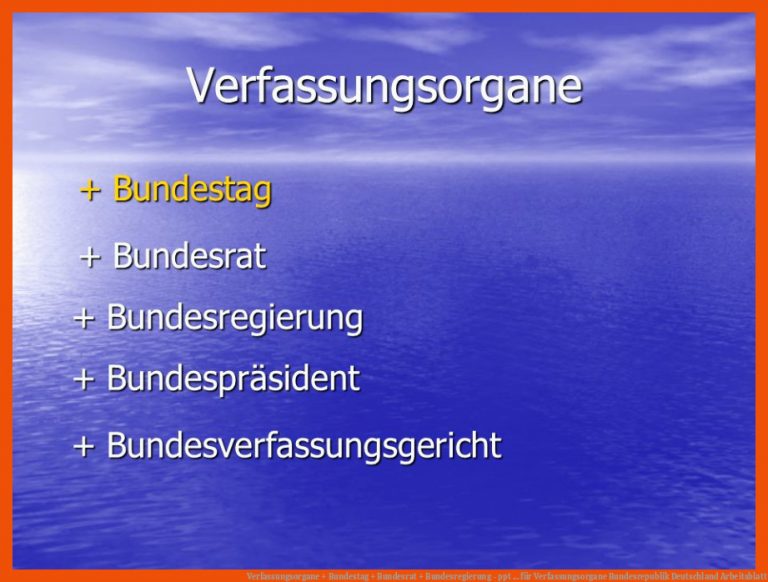 Verfassungsorgane + Bundestag + Bundesrat + Bundesregierung - ppt ... für verfassungsorgane bundesrepublik deutschland arbeitsblatt