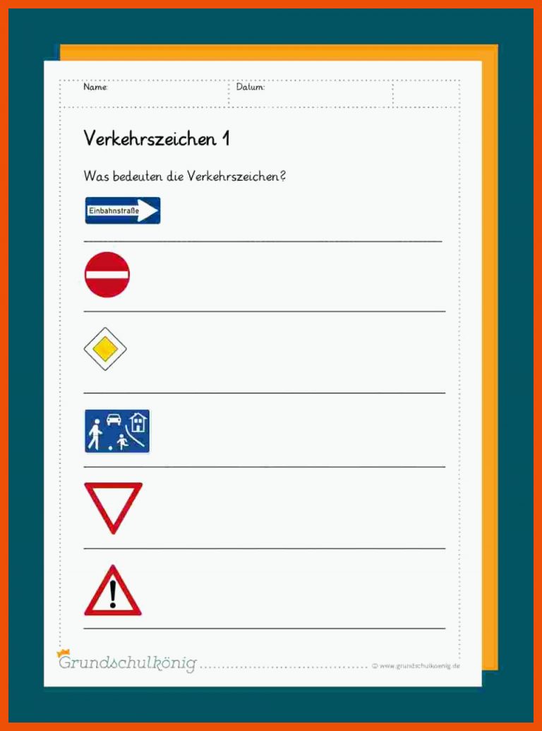 Verkehrsschilder Fuer Verkehrserziehung Grundschule Arbeitsblätter