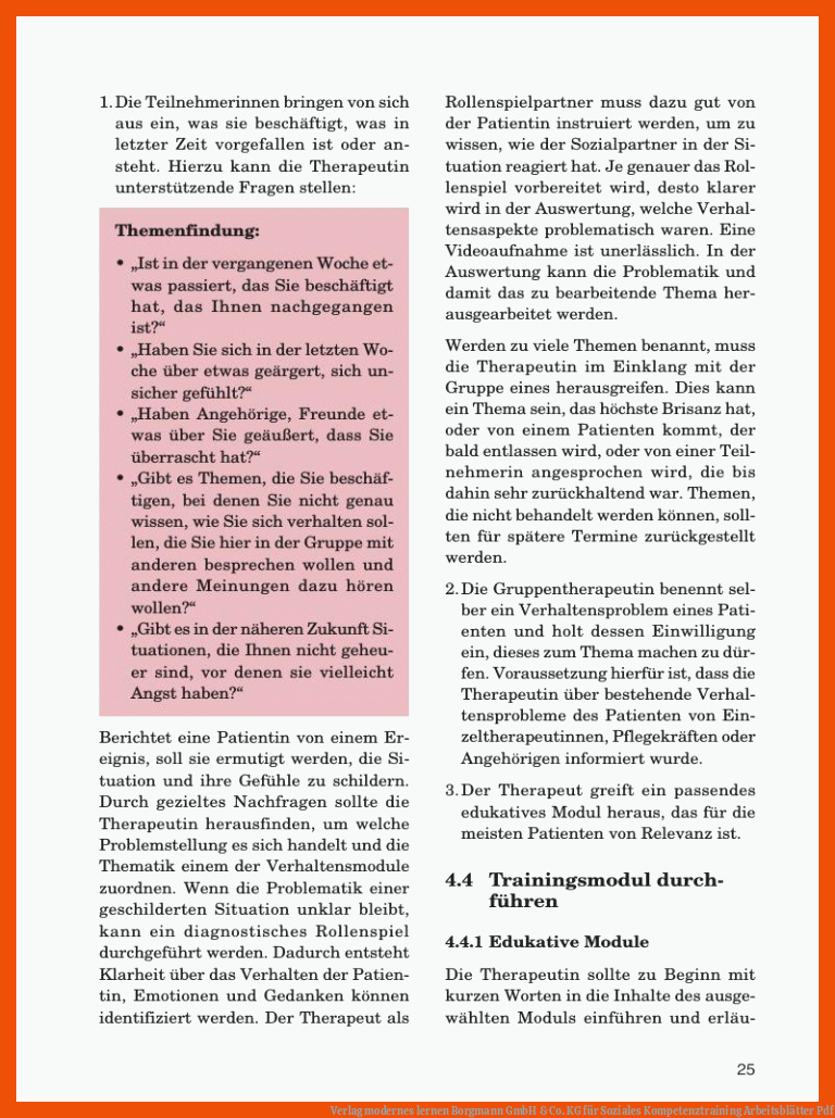 Verlag modernes lernen Borgmann GmbH & Co. KG für soziales kompetenztraining arbeitsblätter pdf