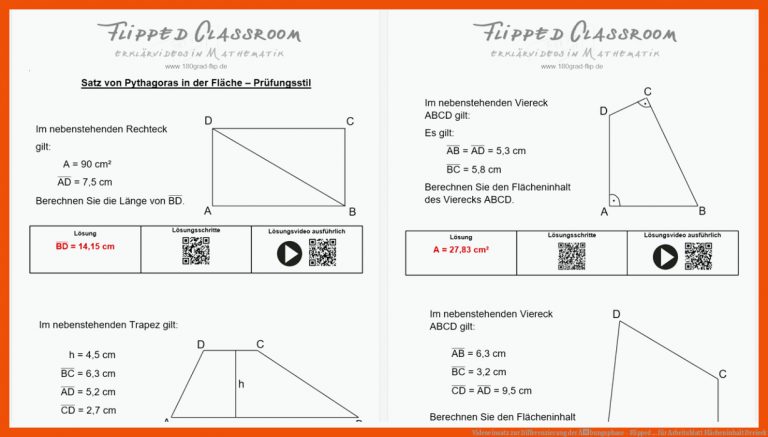 Videoeinsatz zur Differenzierung der Ãbungsphase - Flipped ... für arbeitsblatt flächeninhalt dreieck