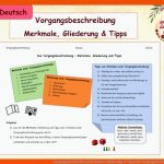 Vorgangsbeschreibung Merkmale Gliederung & Tipps Fuer Vorgangsbeschreibung Arbeitsblatt