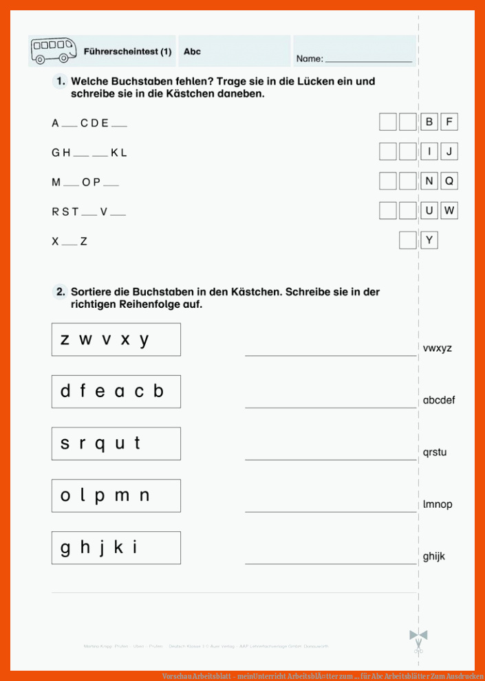 Vorschau Arbeitsblatt - meinUnterricht | ArbeitsblÃ¤tter zum ... für abc arbeitsblätter zum ausdrucken