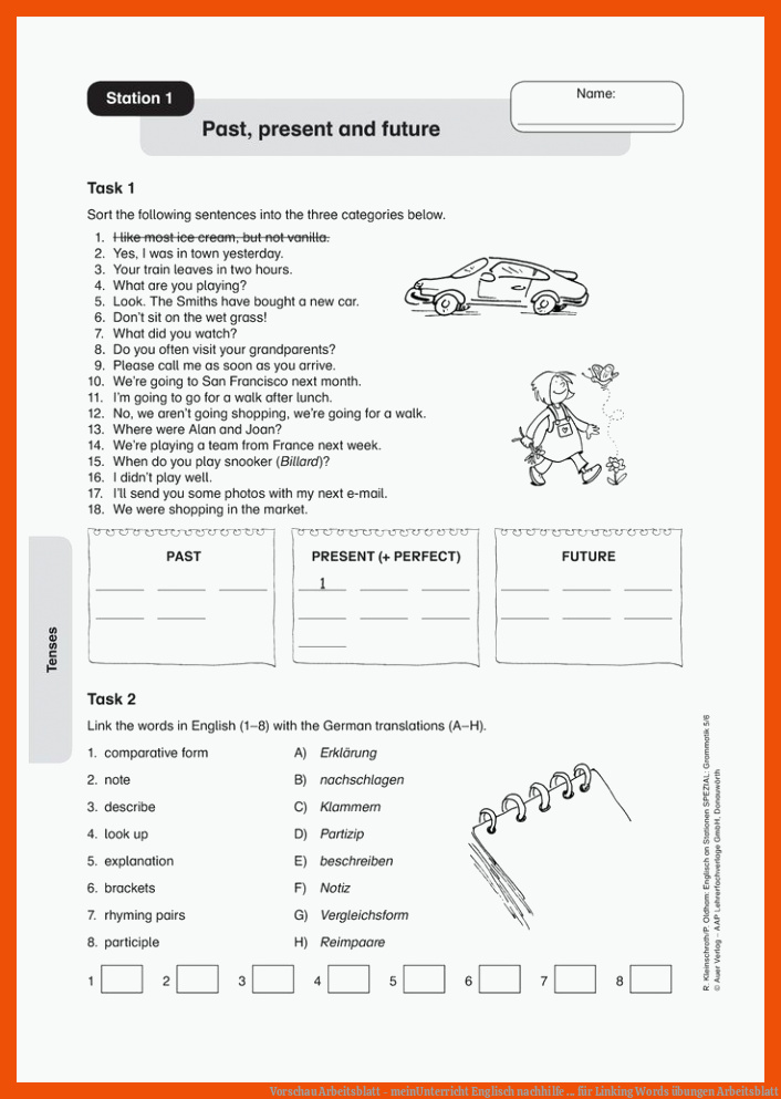 Vorschau Arbeitsblatt - meinUnterricht | Englisch nachhilfe ... für linking words übungen arbeitsblatt