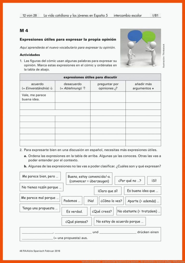 Vorschau Arbeitsblatt - meinUnterricht | Spanisch lernen, Spanisch ... für arbeitsblätter spanisch anfänger pdf kostenlos