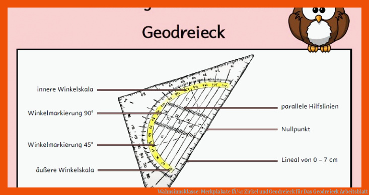 Wahnsinnsklasse: Merkplakate fÃ¼r Zirkel und Geodreieck für das geodreieck arbeitsblatt
