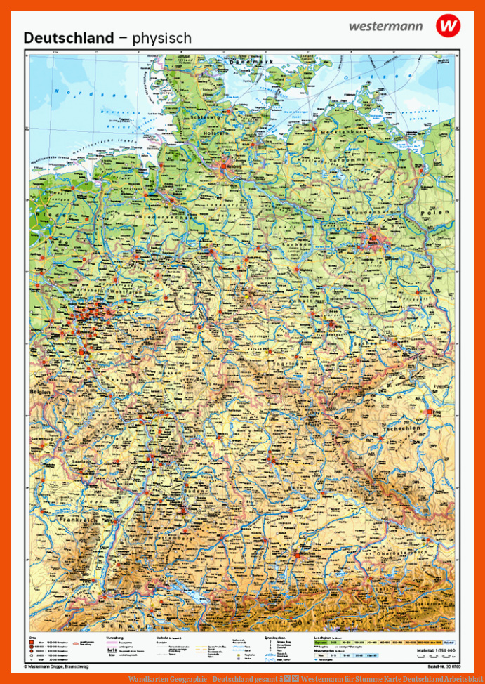 Wandkarten Geographie - Deutschland gesamt â Westermann für stumme karte deutschland arbeitsblatt