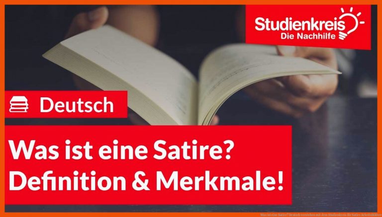 Was ist eine Satire? | Deutsch verstehen mit dem Studienkreis für satire arbeitsblätter