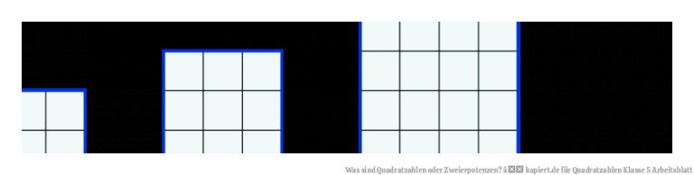 Was sind Quadratzahlen oder Zweierpotenzen? â kapiert.de für Quadratzahlen Klasse 5 Arbeitsblatt