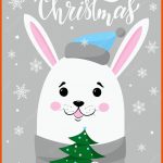 Weihnachts-kaninchen-poster-design Premium-vektor Fuer Arbeitsblatt Eichhörnchen Beschriften