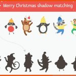 Weihnachtsschatten-matching-aktivitÃ¤t FÃ¼r Kinder. Winterpuzzle Mit ... Fuer Kleidung Arbeitsblatt