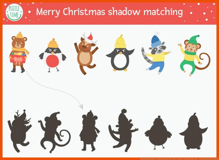 Weihnachtsschatten-Matching-AktivitÃ¤t fÃ¼r Kinder. Winterpuzzle mit ... für kleidung arbeitsblatt