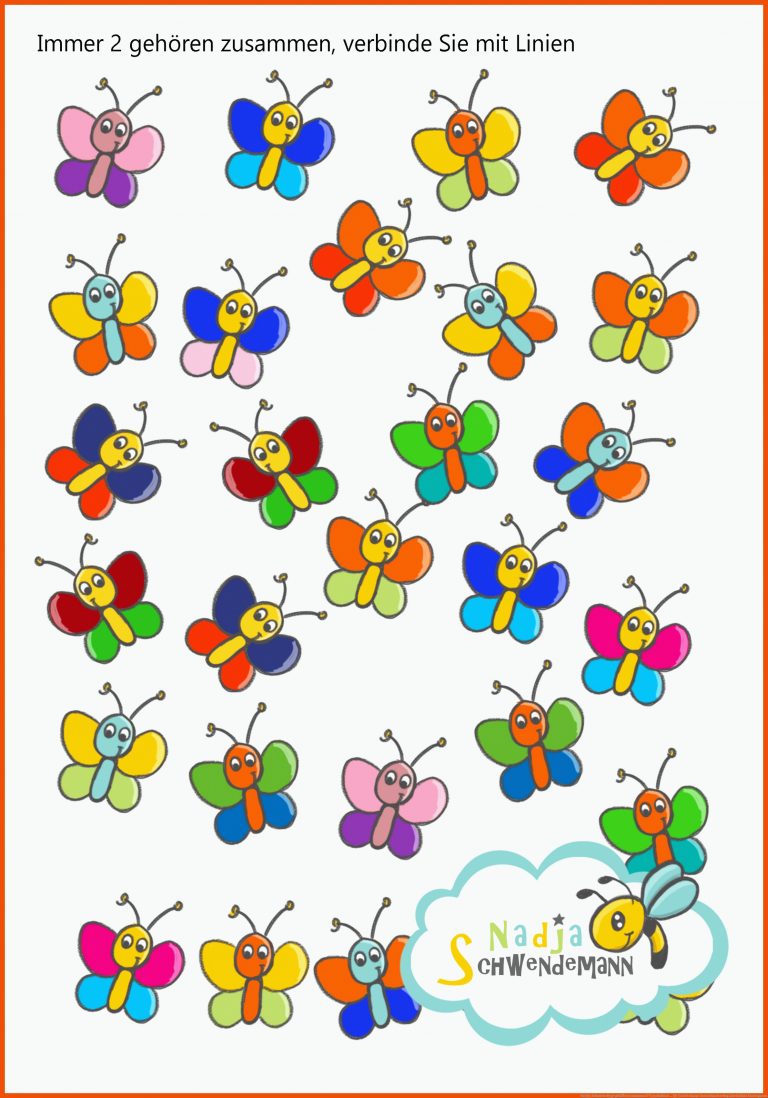 Welche Schmetterlinge gehÃ¶ren zusammen? Vorschulblatt ... für von der raupe zum schmetterling arbeitsblatt kindergarten