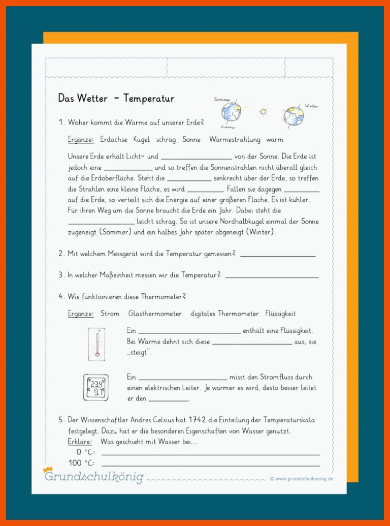 Wetter für hsu 2 klasse thermometer arbeitsblätter kostenlos