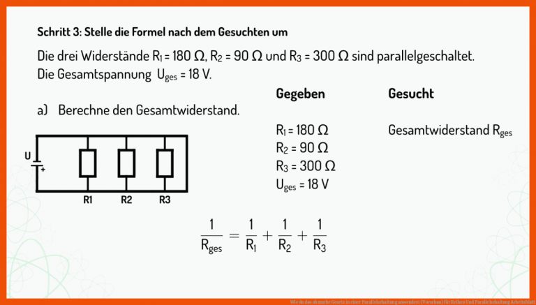 Wie Du Das Ohmsche Gesetz In Einer Parallelschaltung Anwendest (vorschau) Fuer Reihen Und Parallelschaltung Arbeitsblatt