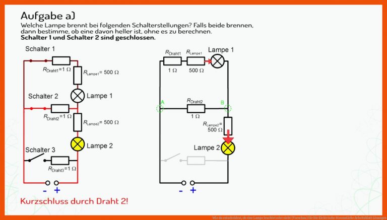 Wie du entscheidest, ob eine Lampe leuchtet oder nicht (Vorschau) für die elektrische stromstärke arbeitsblatt lösungen