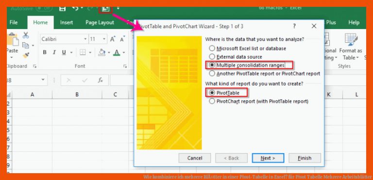 Wie Kombiniere Ich Mehrere BlÃ¤tter In Einer Pivot-tabelle In Excel? Fuer Pivot Tabelle Mehrere Arbeitsblätter