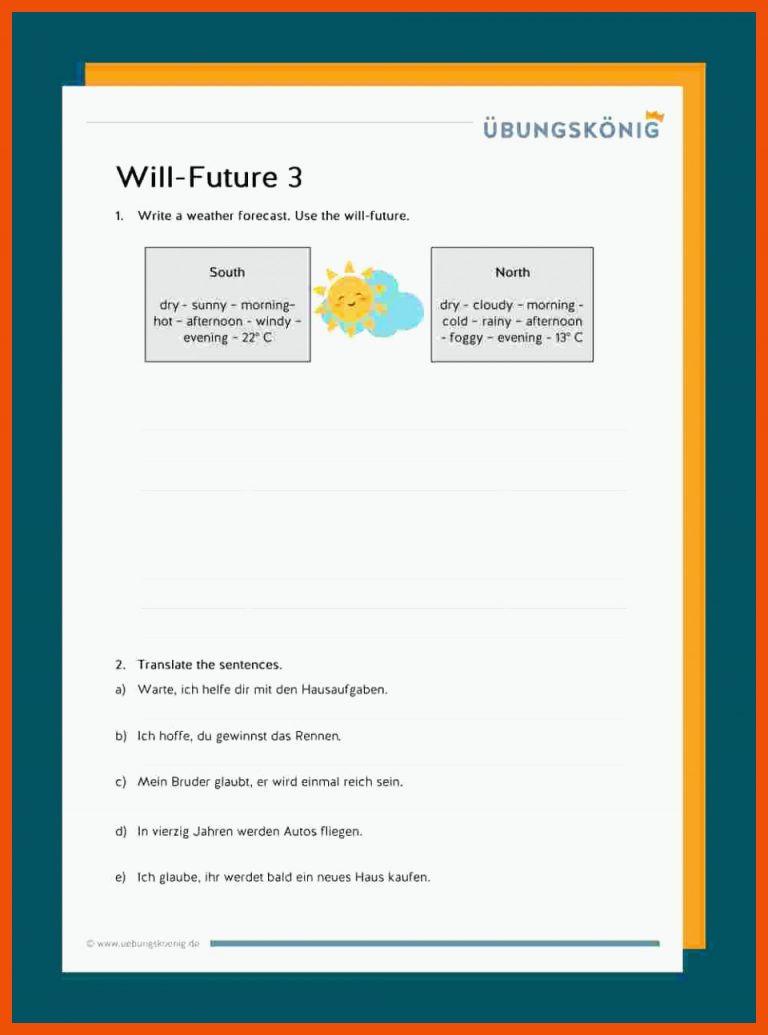 Will-future Fuer Will Future Arbeitsblätter