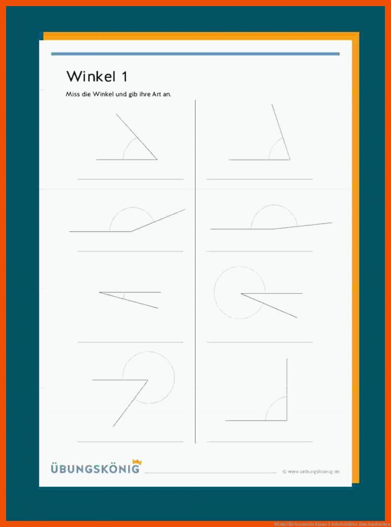 Winkel für geometrie klasse 5 arbeitsblätter zum ausdrucken