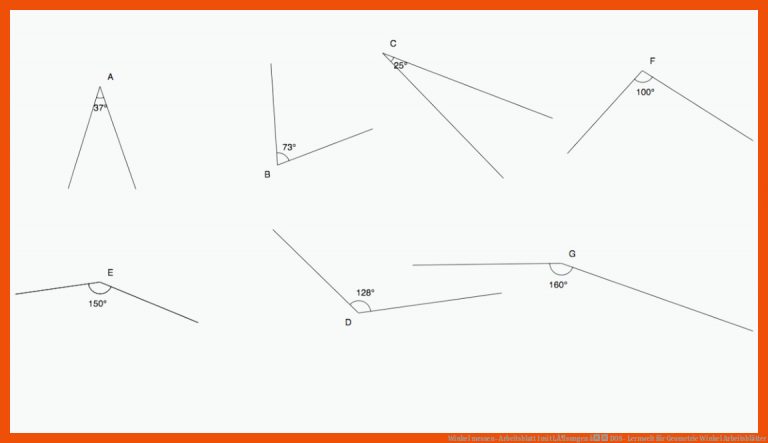 Winkel Messen- Arbeitsblatt I Mit LÃ¶sungen â Dos- Lernwelt Fuer Geometrie Winkel Arbeitsblätter