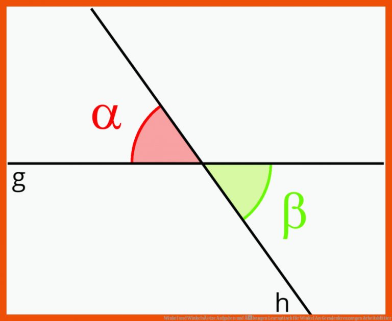 Winkel Und WinkelsÃ¤tze Aufgaben Und Ãbungen Learnattack Fuer Winkel An Geradenkreuzungen Arbeitsblätter