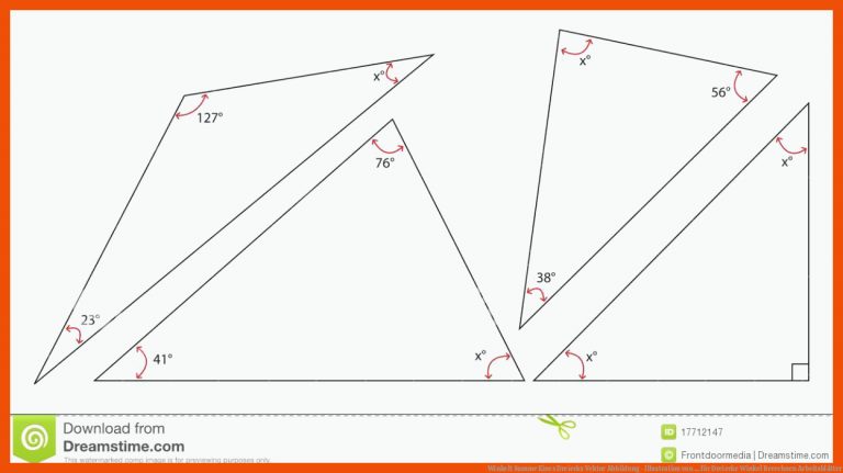 Winkelt Summe Eines Dreiecks Vektor Abbildung - Illustration von ... für dreiecke winkel berechnen arbeitsblätter