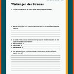 Wirkungen Des Stroms Fuer Energieumwandlung Arbeitsblatt