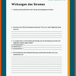 Wirkungen Des Stroms Fuer Kräfte Und Ihre Wirkungen Arbeitsblatt Lösungen