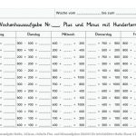Wochenhausaufgabe Mathe, 3.klasse, Einfache Plus- Und Minusaufgaben Zr1000 Fuer Arbeitsblätter Mathe Klasse 3 Zahlenraum Bis 1000
