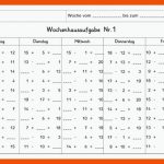 Wochenhausaufgabe Mathematik, 1. Klasse, Rechnen Im Zr20 Ohne ZÃ ... Fuer Arbeitsblätter Mathe 1 Klasse